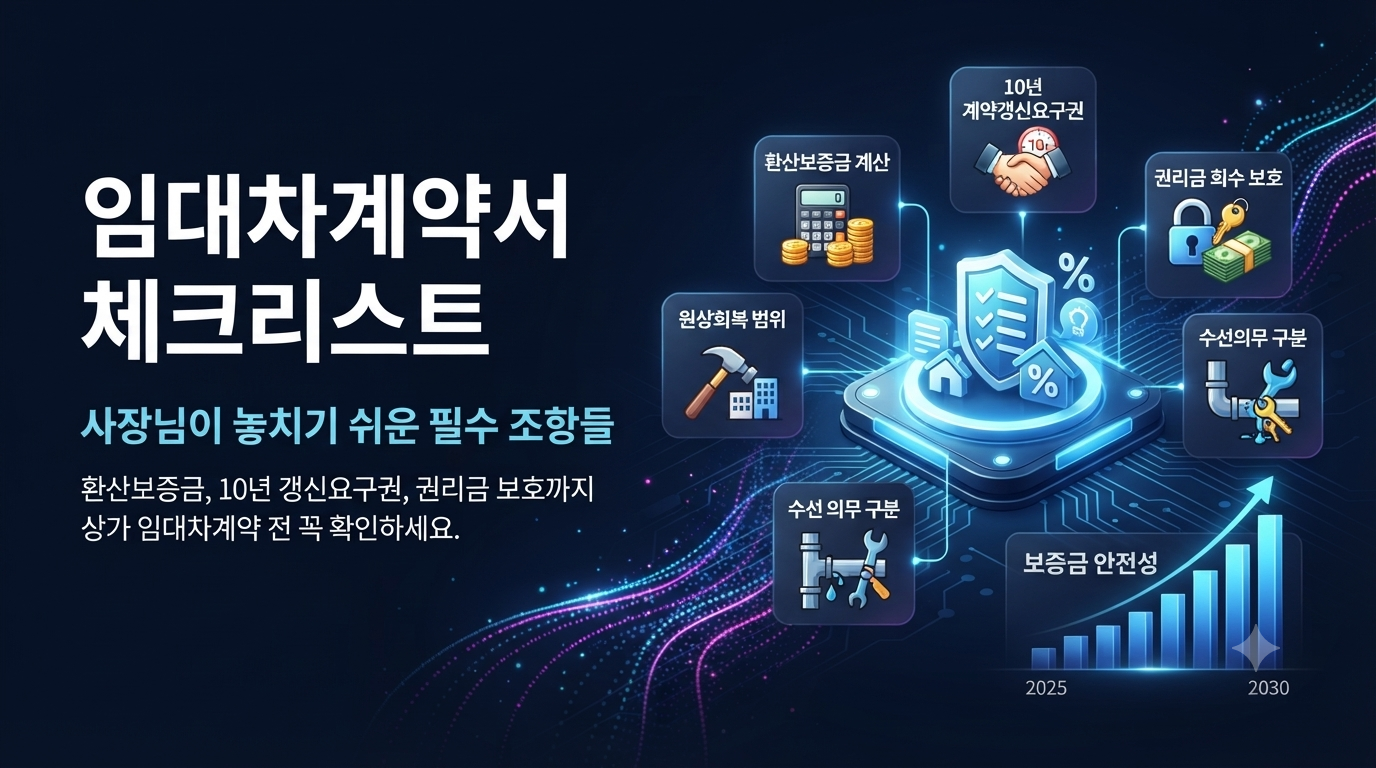 임대차계약서 체크리스트 – 사장님이 놓치기 쉬운 조항들