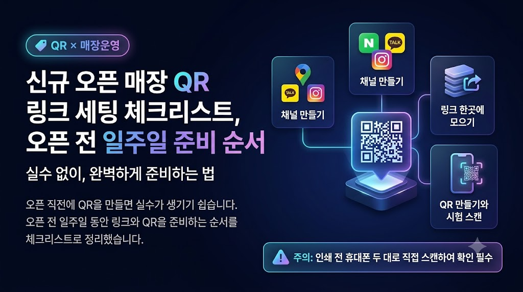 신규 오픈 매장 QR 링크 세팅 체크리스트, 오픈 전 일주일 준비 순서