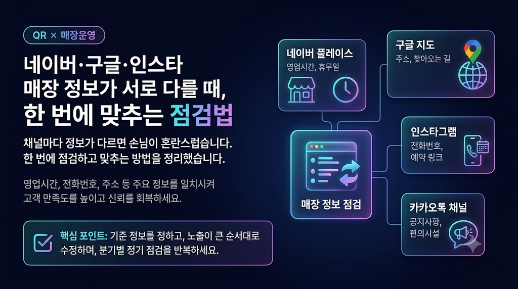 네이버·구글·인스타 매장 정보가 서로 다를 때, 한 번에 맞추는 점검법
