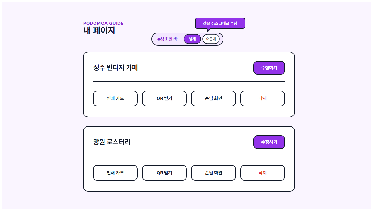 내 페이지 화면